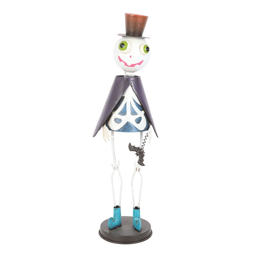 Something Different - Metal Skeleton Ornament with Top Hat Garden figure - Multicolours